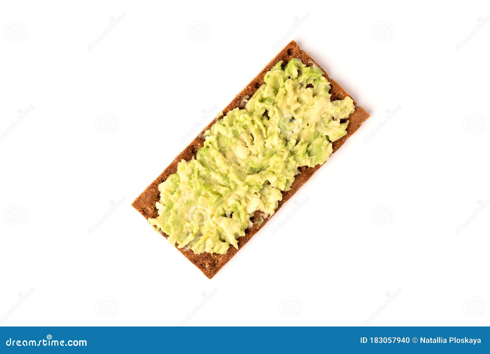 Bread with Avocado Isolated on White Background Stock Photo Image of