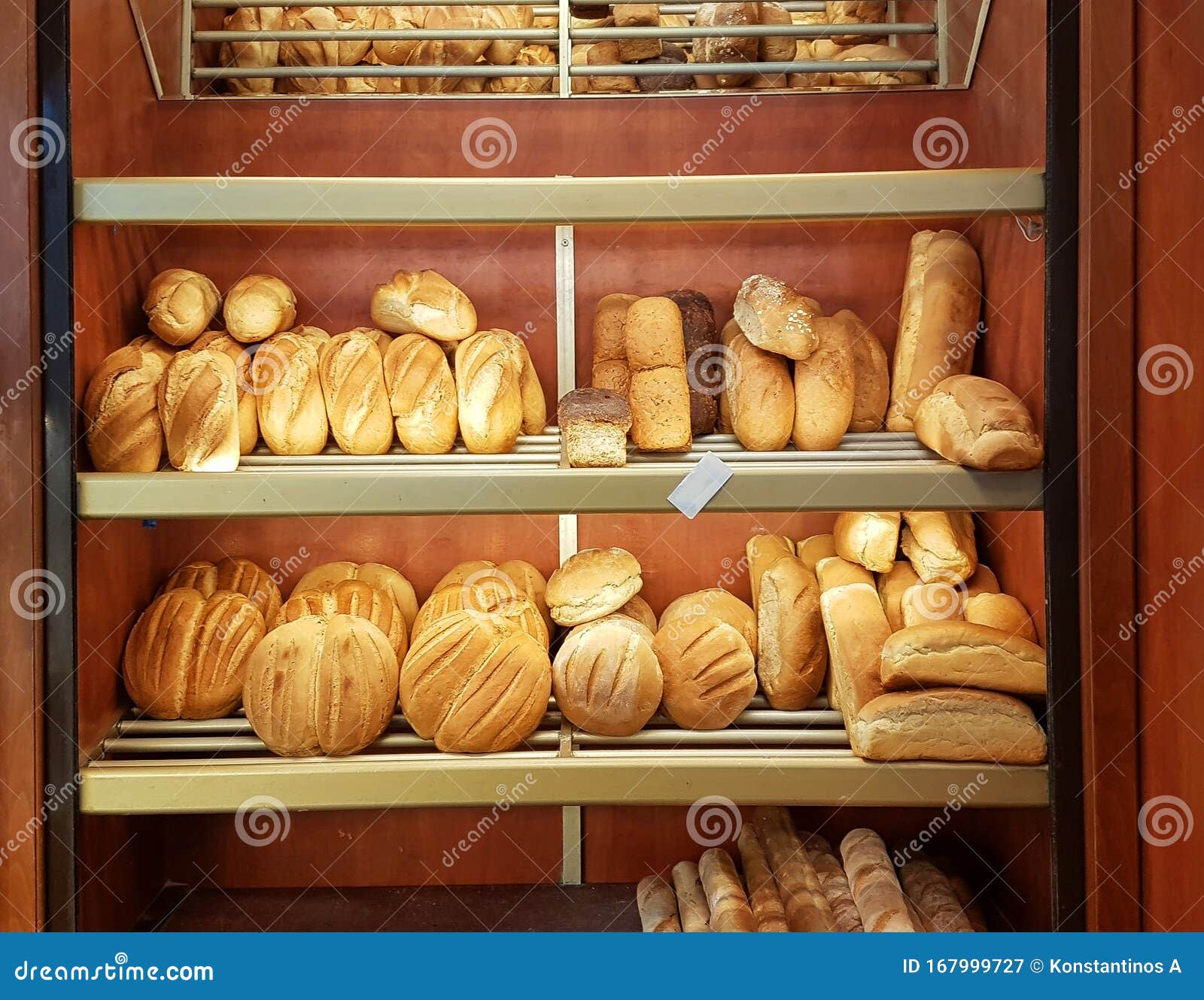 Bread on Bakery Selves in Greece Stock Image Image of greece