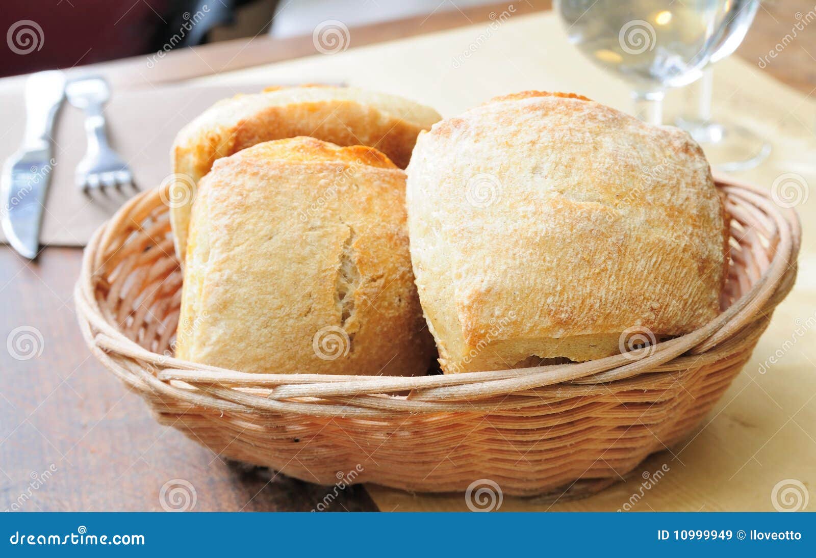 Bread in basket stock image. Image of group, delicious 10999949