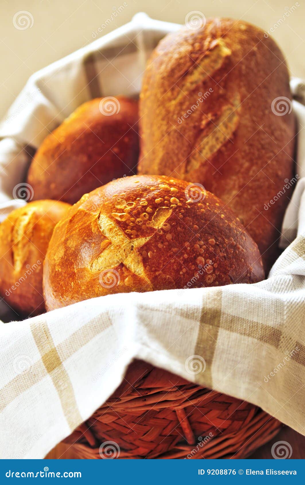 Bread in basket stock photo. Image of grains, details 9208876
