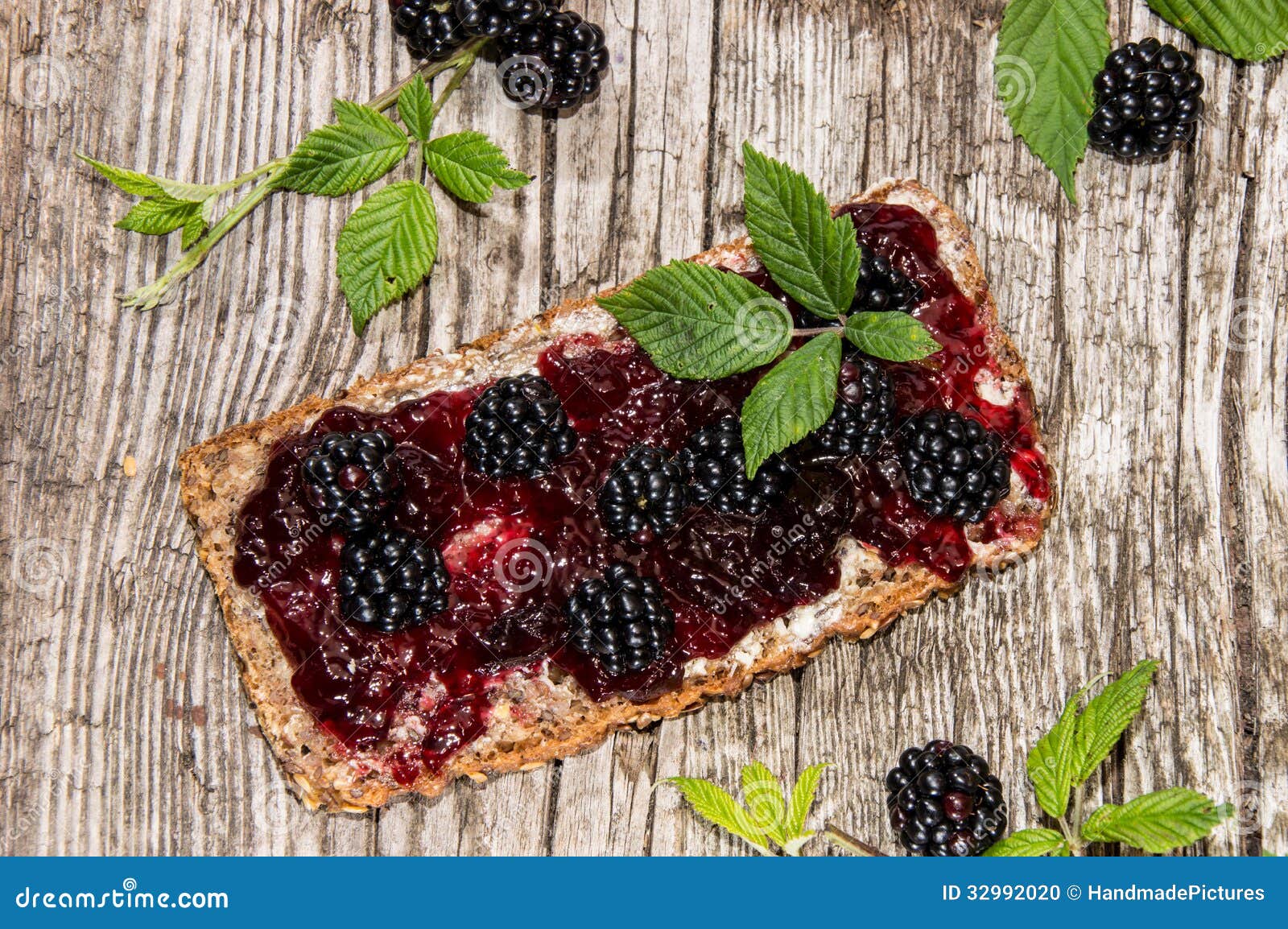 Bread with Blackberry Jam and Fruits Stock Photo - Image of jogurt ...