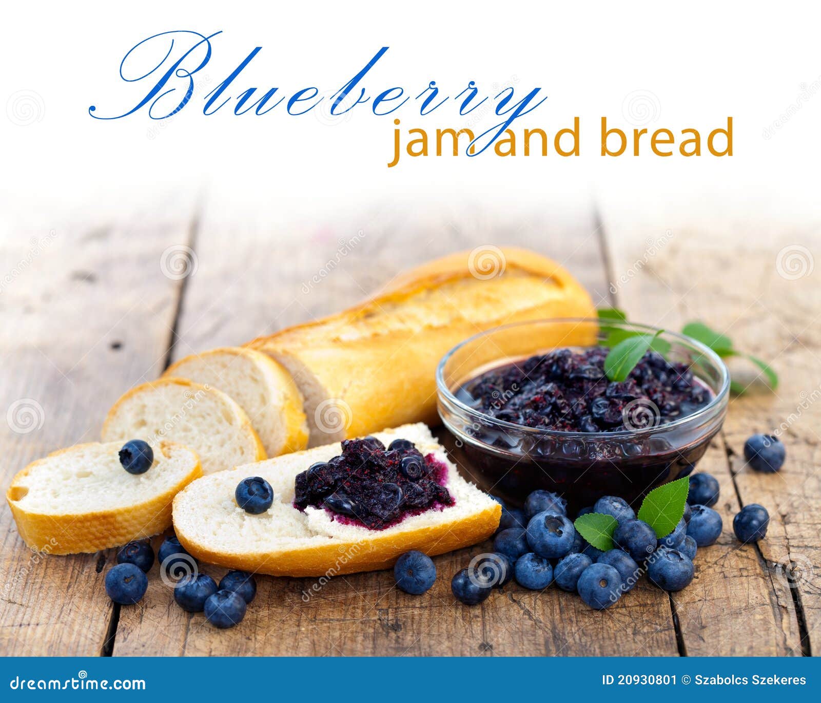 Bread with blueberry jam stock image. Image of blue, fruit 20930801