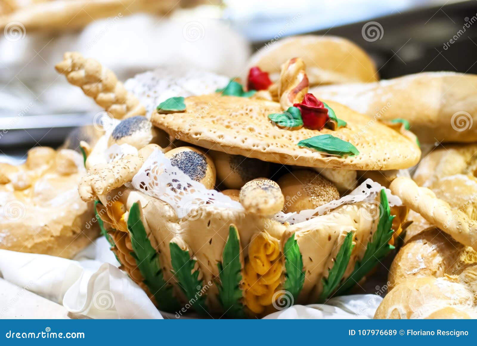 Bread box in the bakery stock image. Image of decoration 107976689