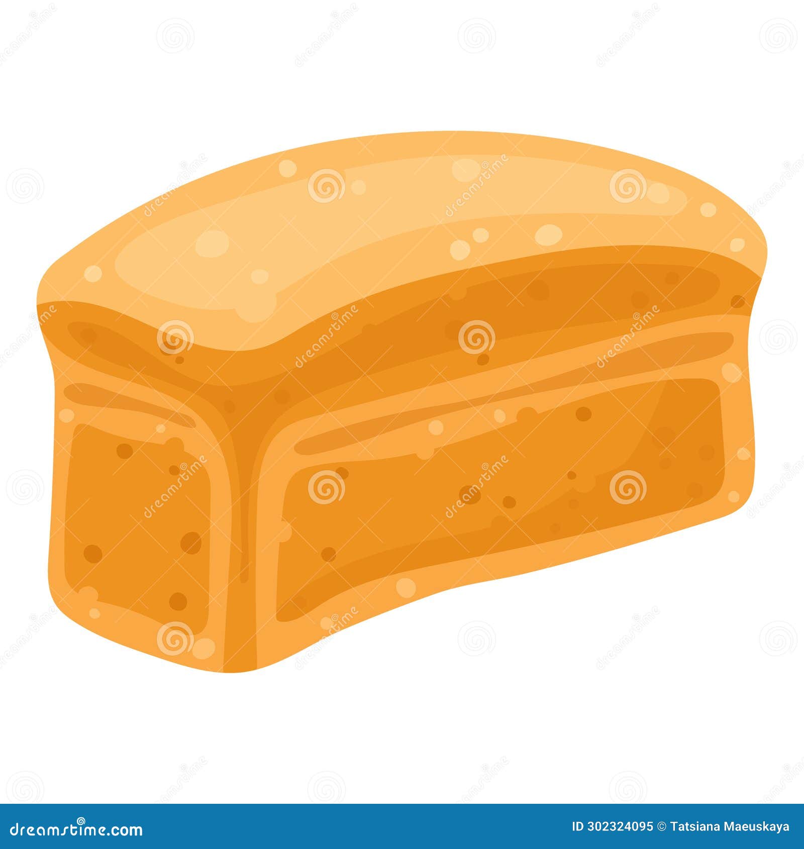 Bread Brick, Bakery Icon, Fresh Wheat Bread. Vector Isolated on a White