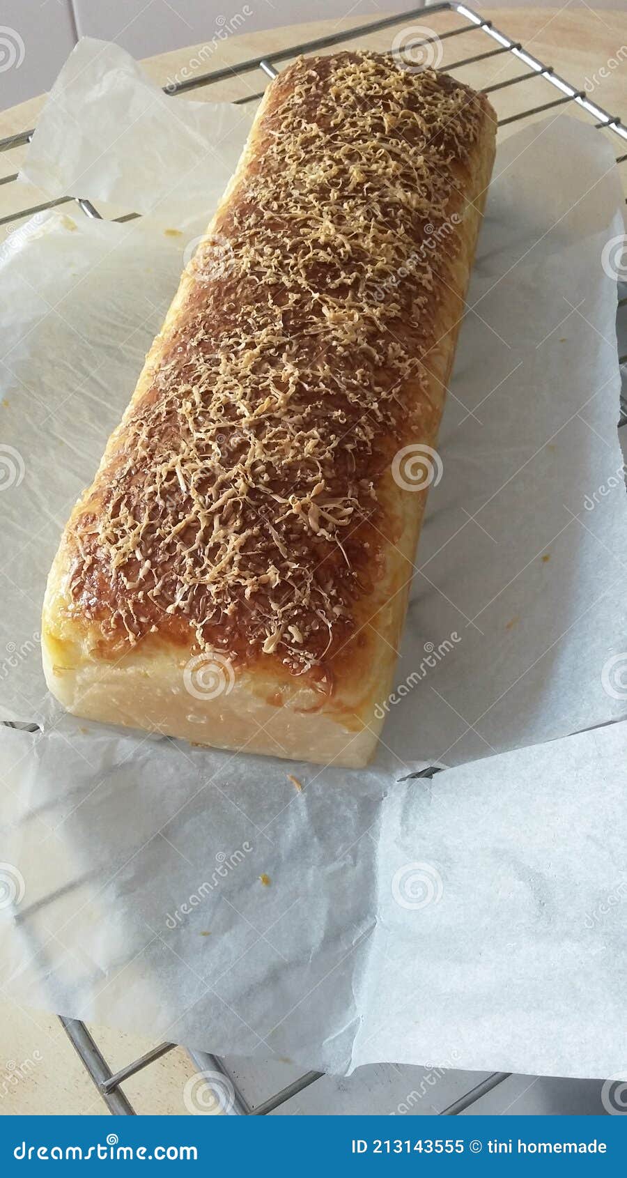 Bread. Brush with Egg and Butter, Sprinkle Cheese Stock Image Image