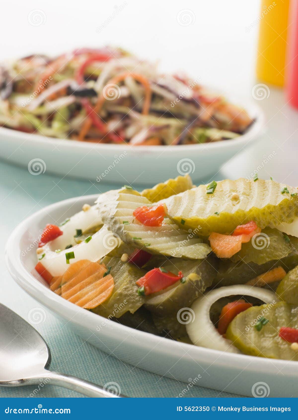 Bread and Butter Gherkins with Seeded Slaw Stock Photo Image of