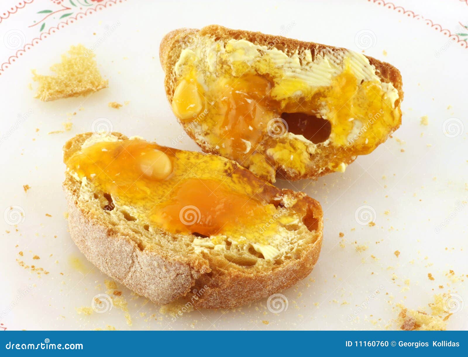 Bread with Butter and Honey or Marmalade Stock Photo Image of dish