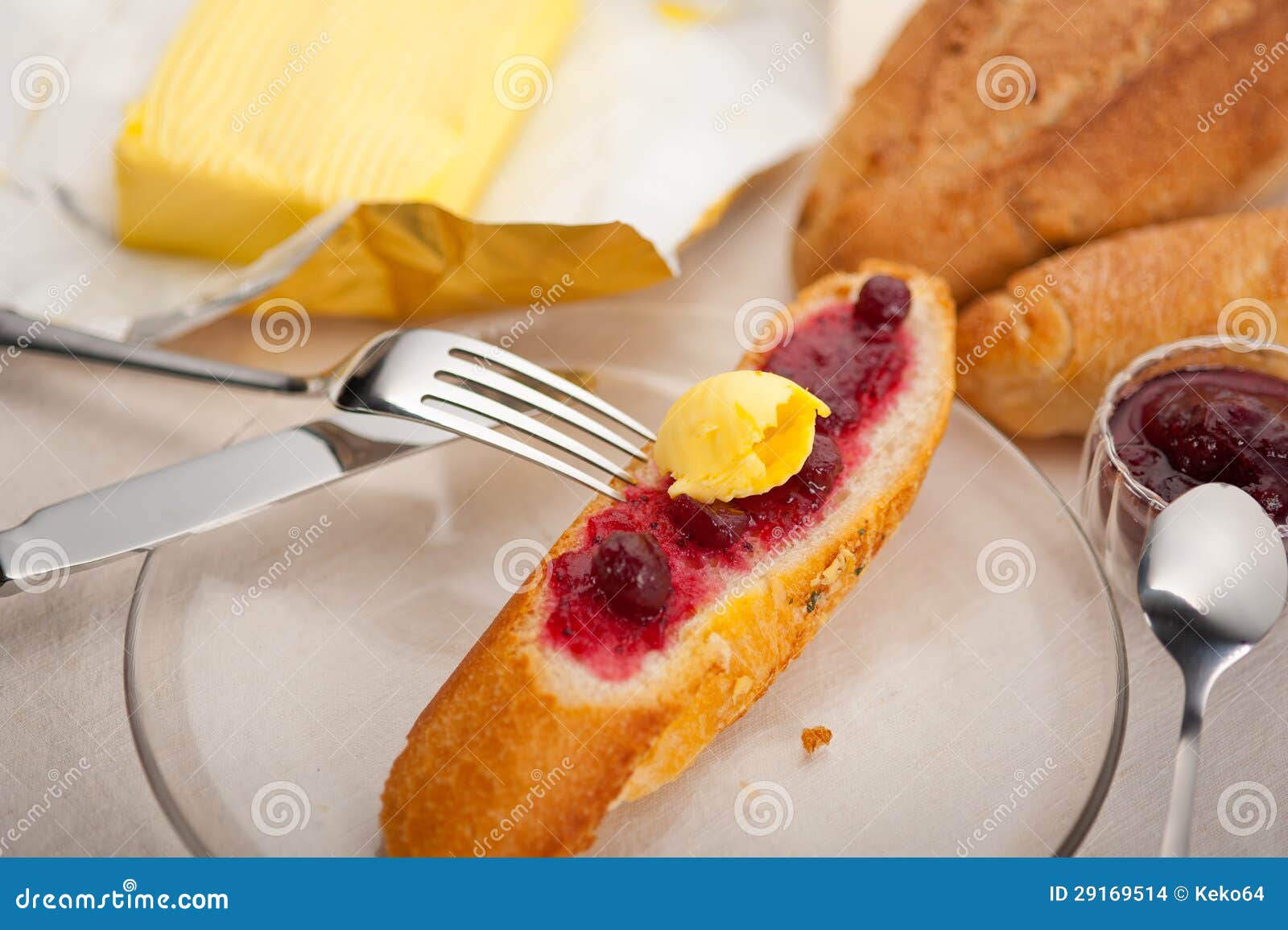 Bread butter and jam stock photo. Image of food, spread 29169514