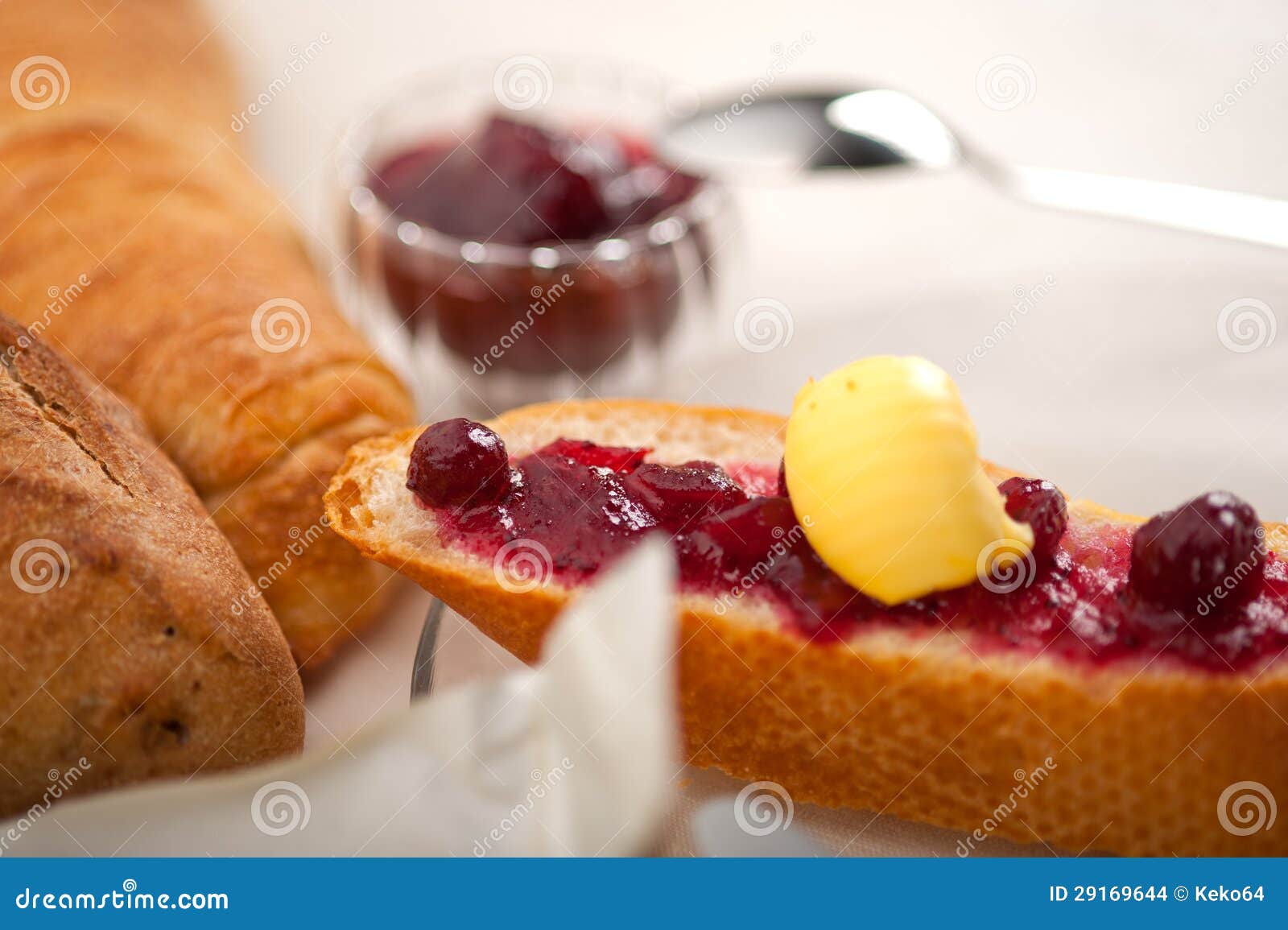 Bread butter and jam stock photo. Image of healthy, butter 29169644