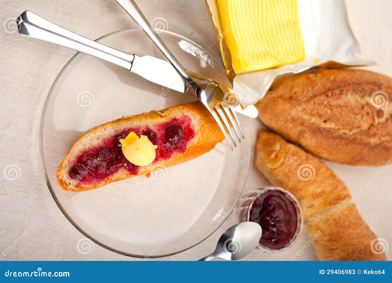 Bread butter and jam stock image. Image of bread, nutrition 29406983