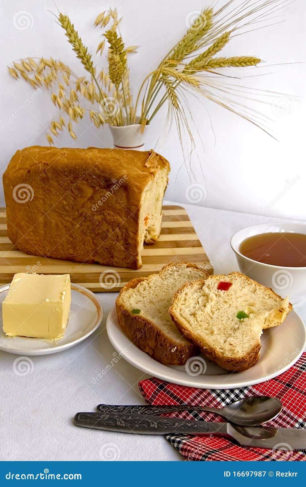 Bread with candied fruit stock image. Image of porcelain 16697987