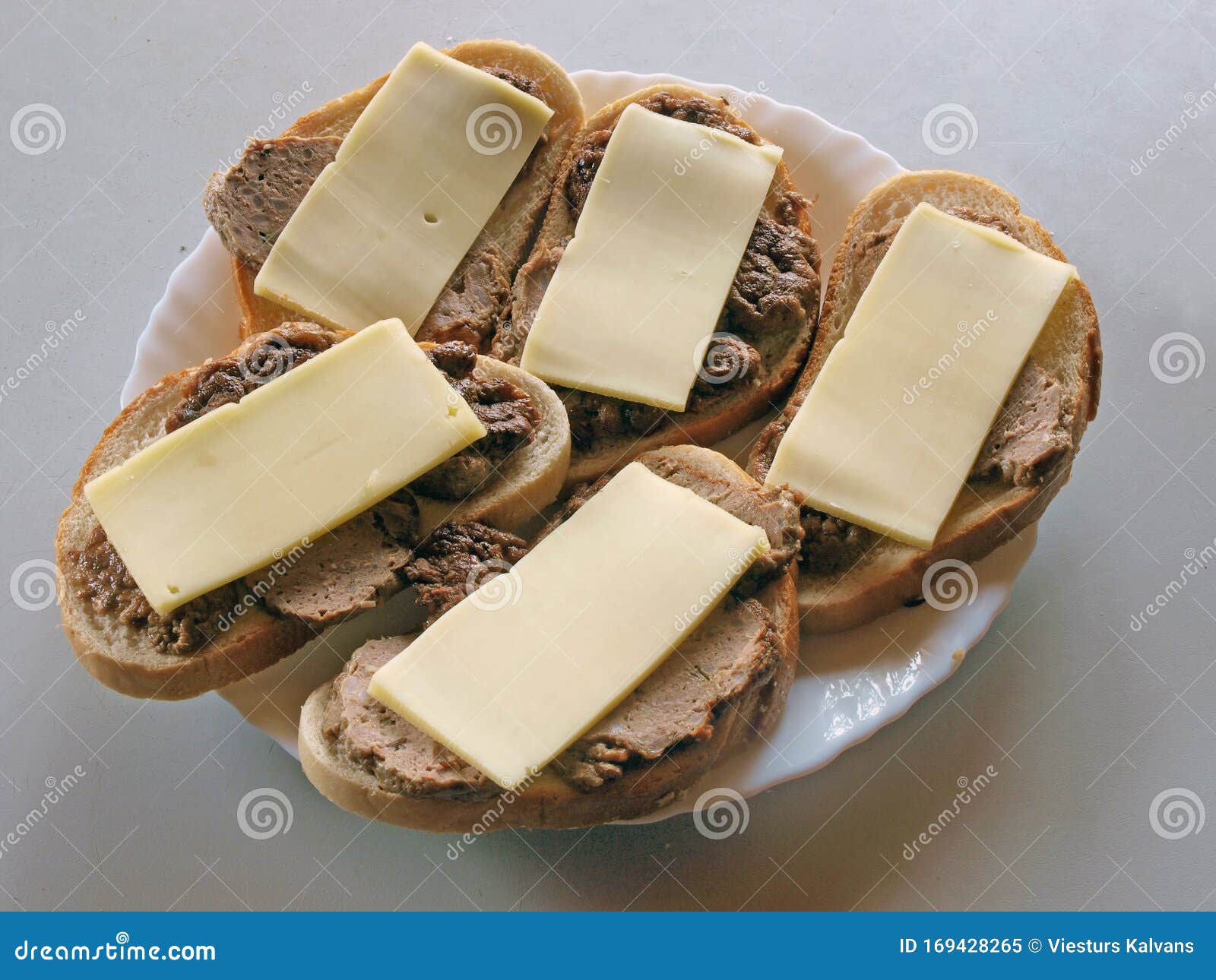 Bread with cheese stock image. Image of food, white 169428265