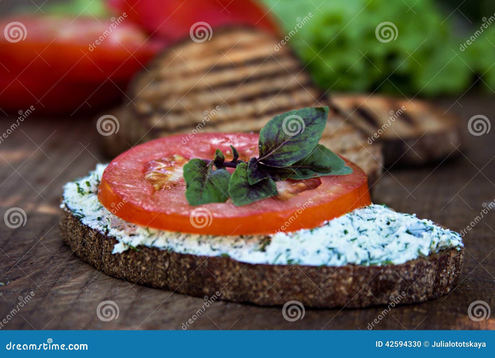 Bread with Cheese and Tomato Stock Photo Image of sandwich, tomato