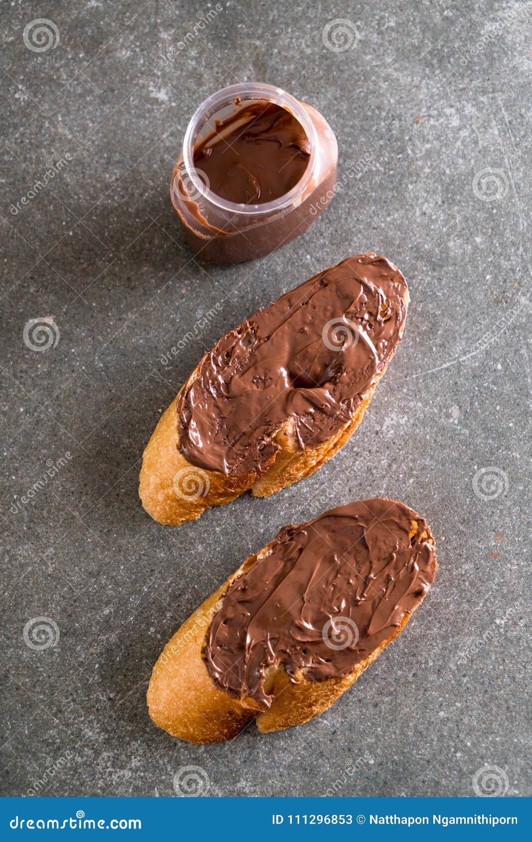 Bread with Chocolate Hazelnut Spread Stock Image Image of lunch