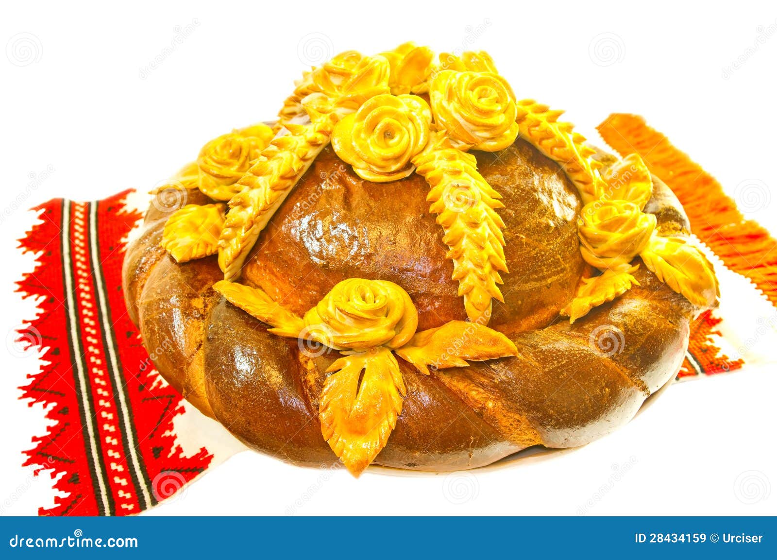 Bread Decorated with Flowers Stock Image Image of beautiful, design