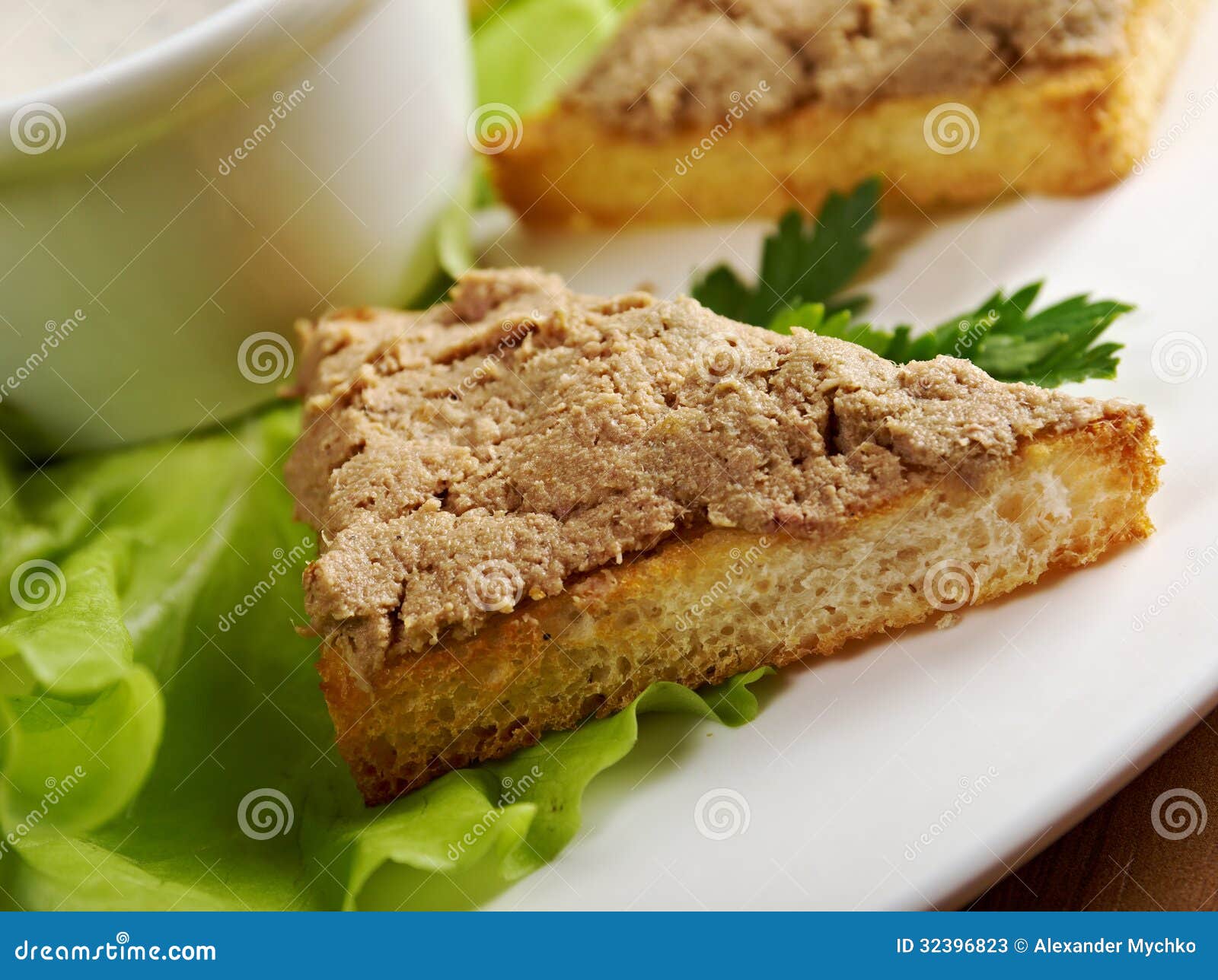 Bread with Delicious Liver Pate Stock Image Image of spread, crispy