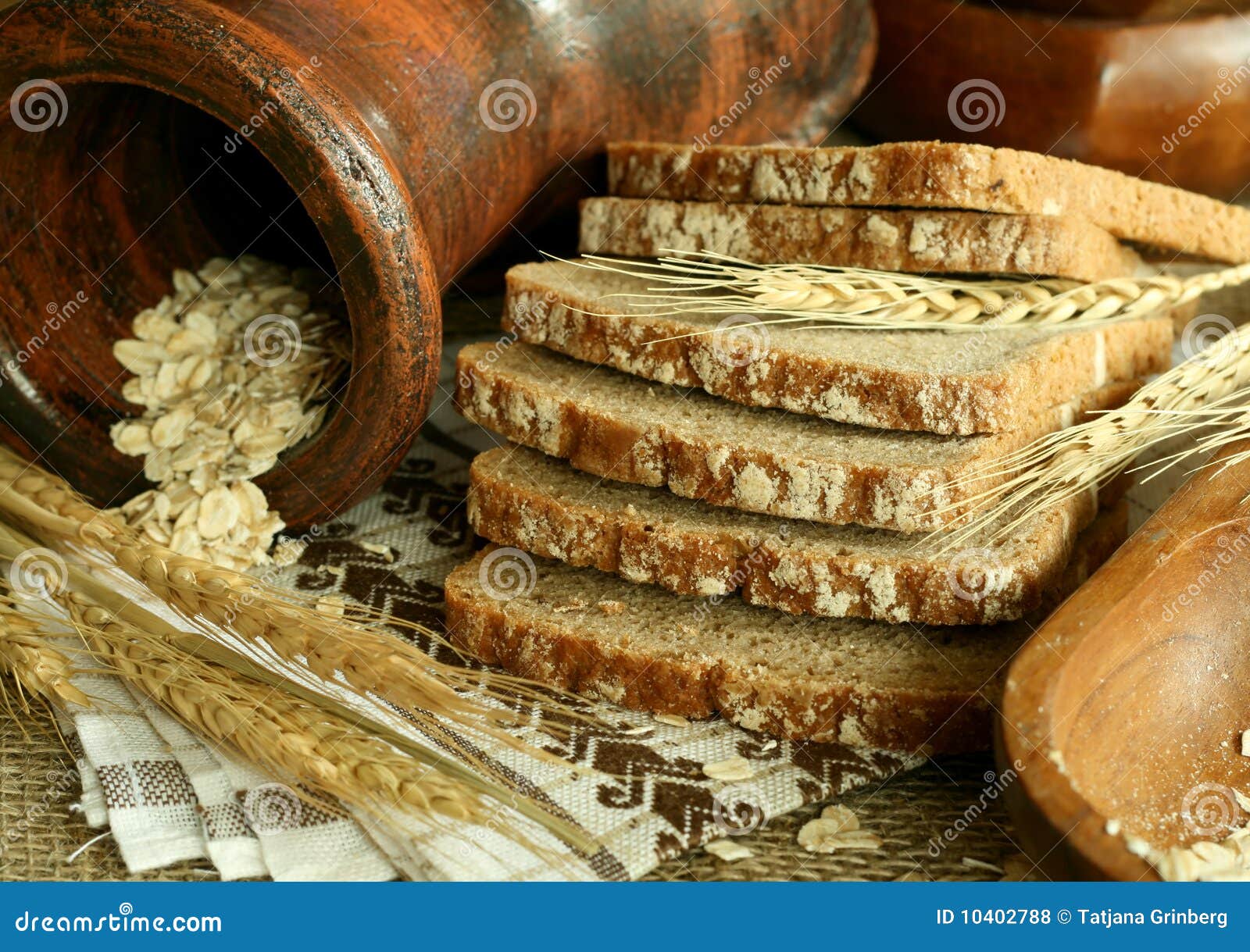 Bread and ears stock photo. Image of wooden, seed, ears 10402788