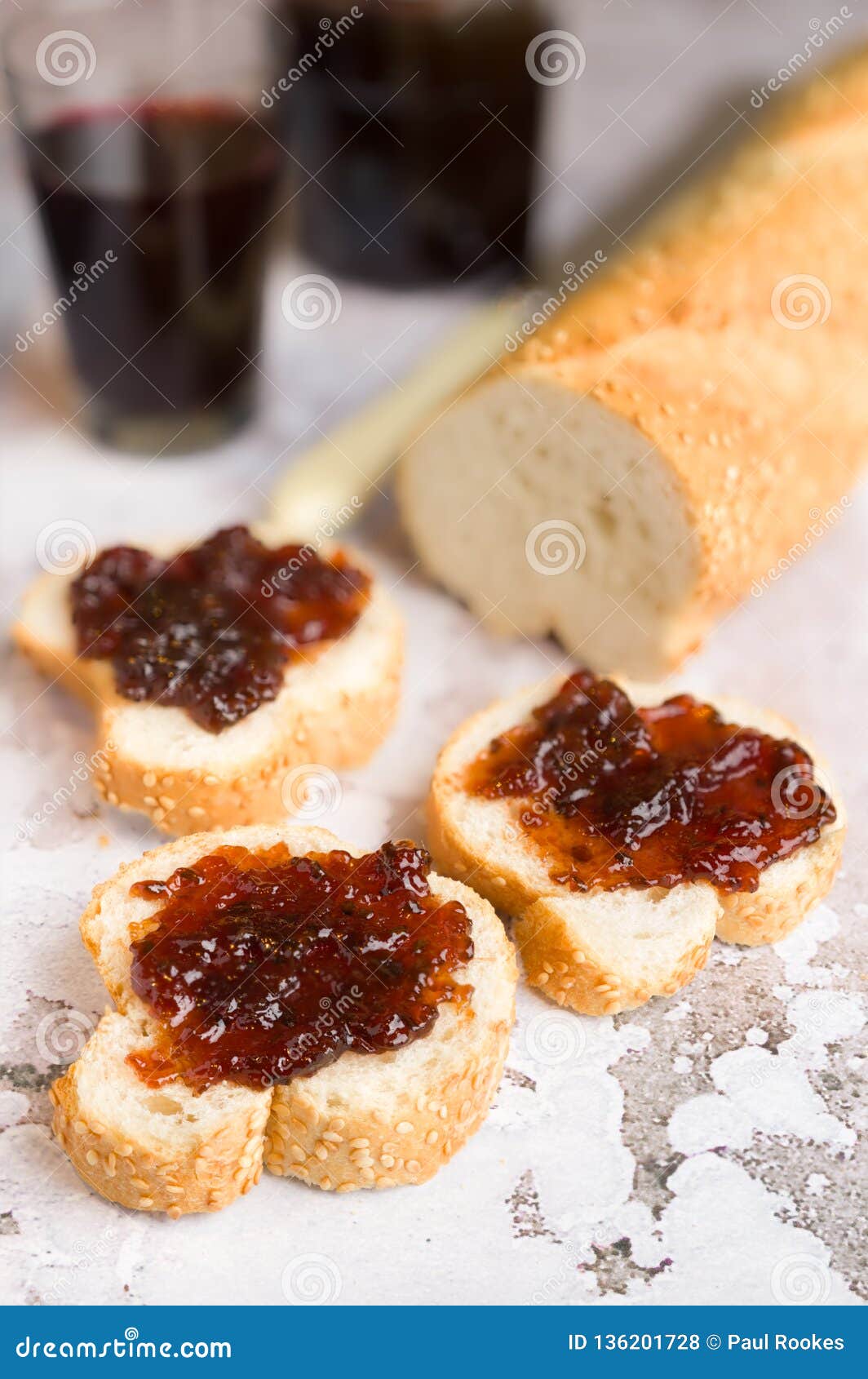 Bread with fruit jam stock photo. Image of brunch, berry 136201728