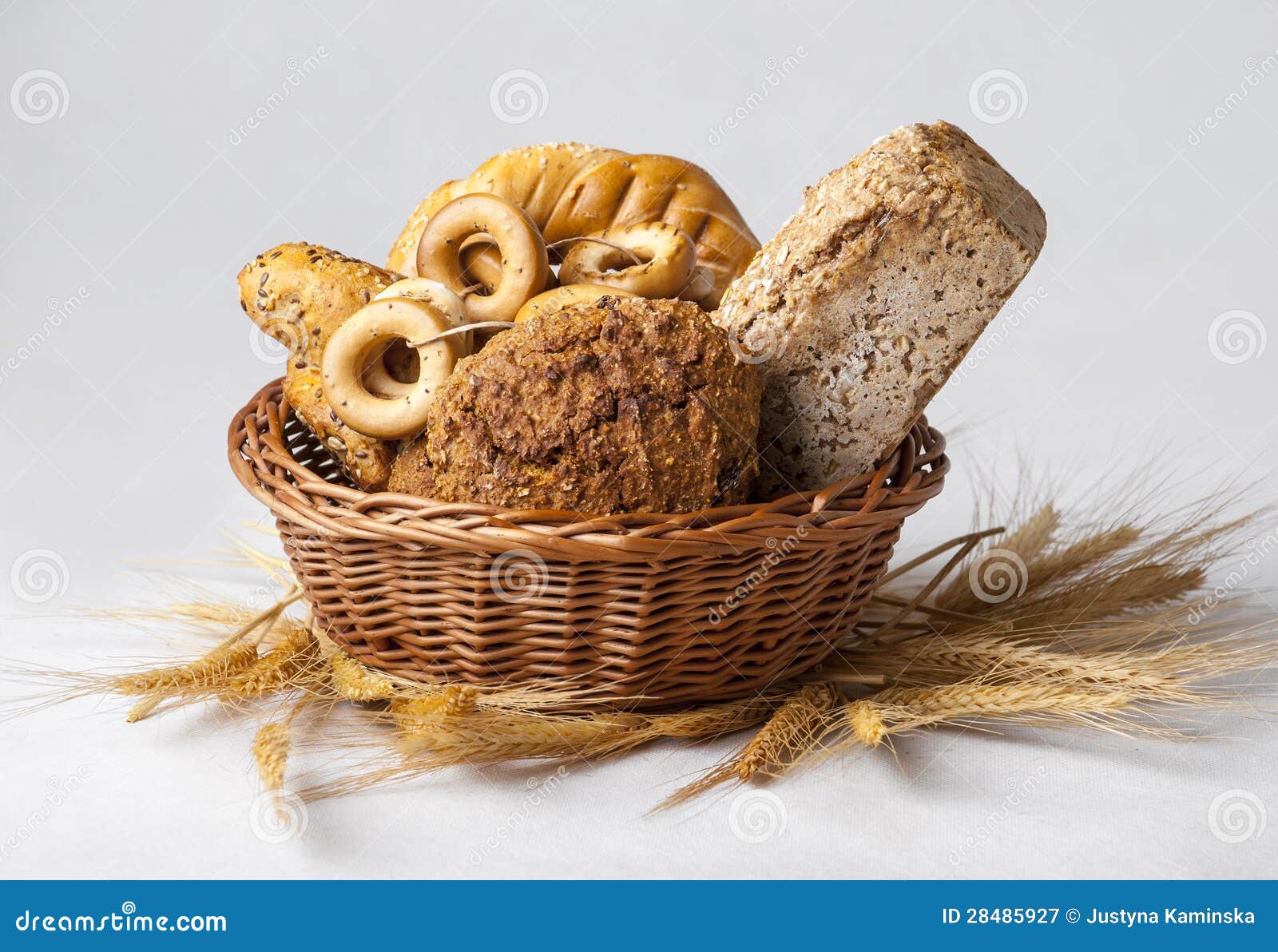 Bread, grain and ears stock image. Image of roll, country 28485927