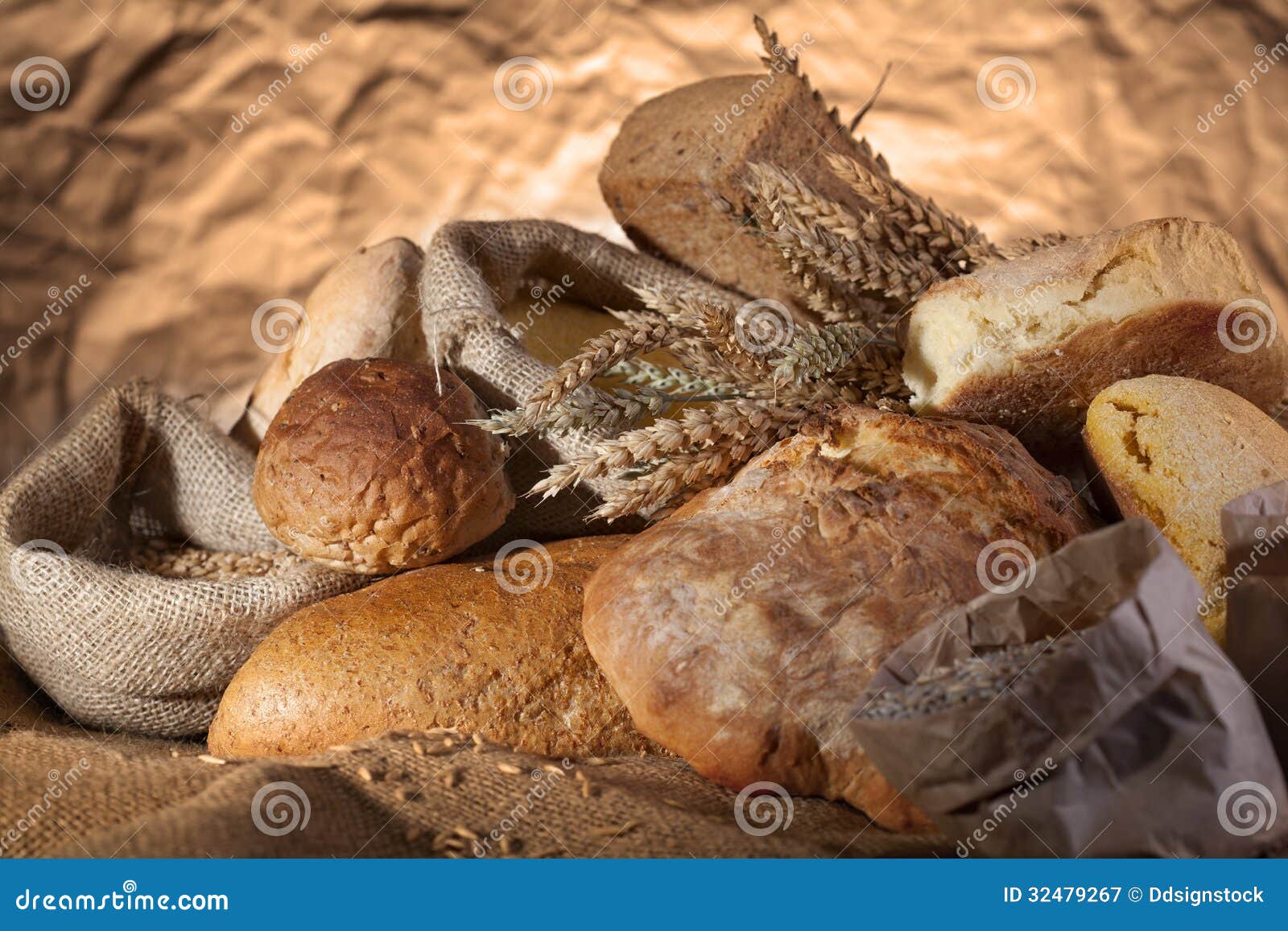 Bread and grains stock image. Image of gold, crust, brown - 32479267