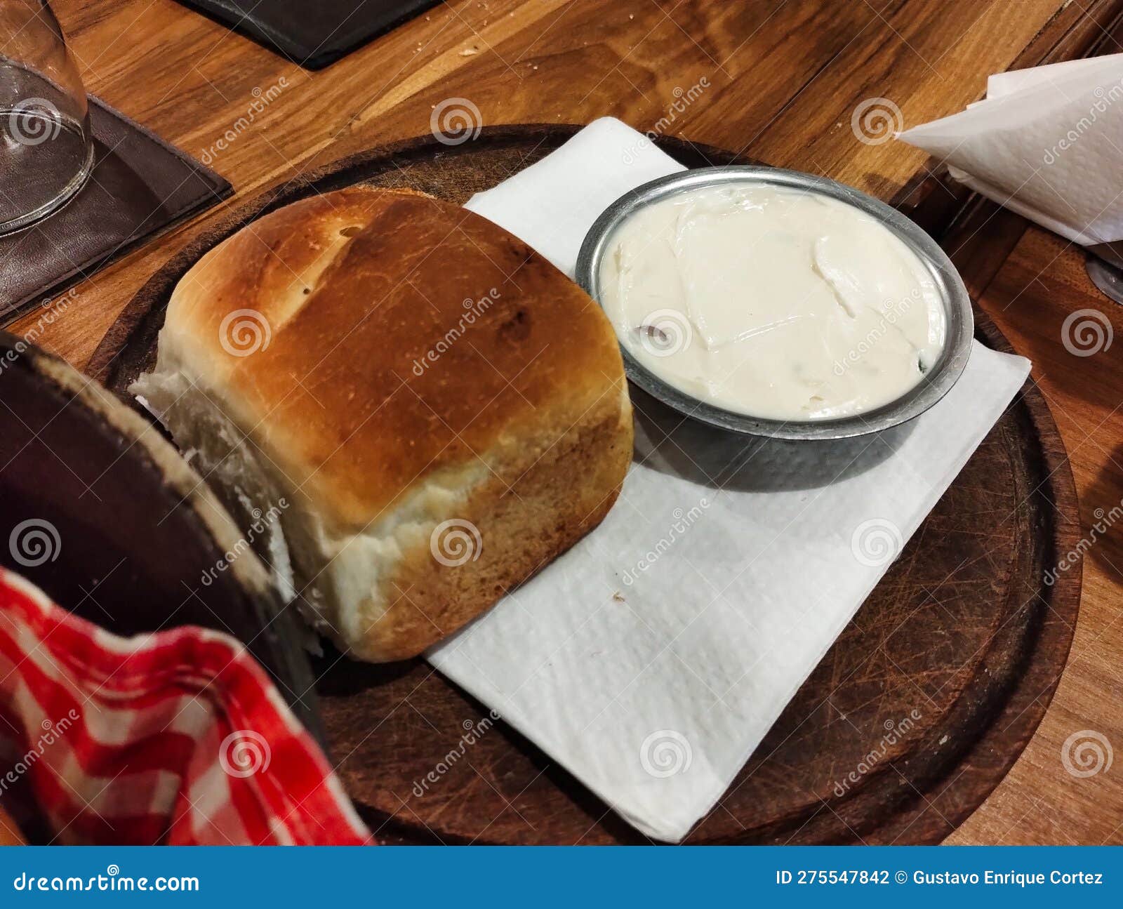 Bread with Green Cream Cheese Stock Photo Image of fresh, dinner