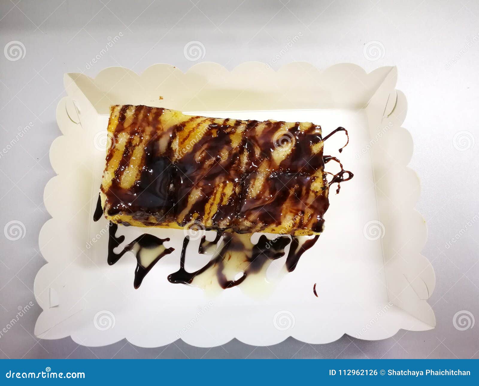 Bread Grill with Butter and Chocolate Sauce Stock Photo Image of