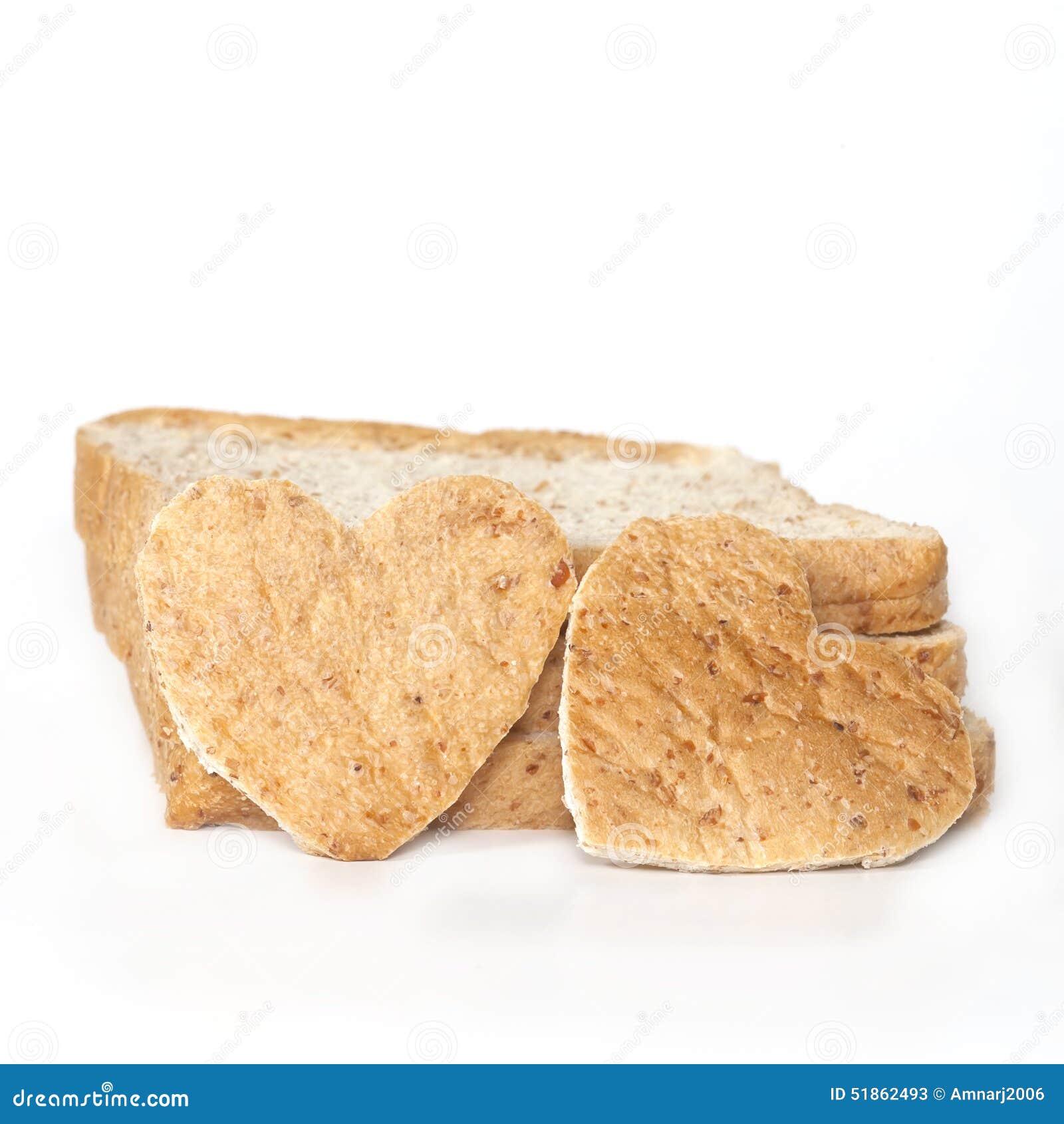 Bread and heart shape stock image. Image of portion, healthy 51862493