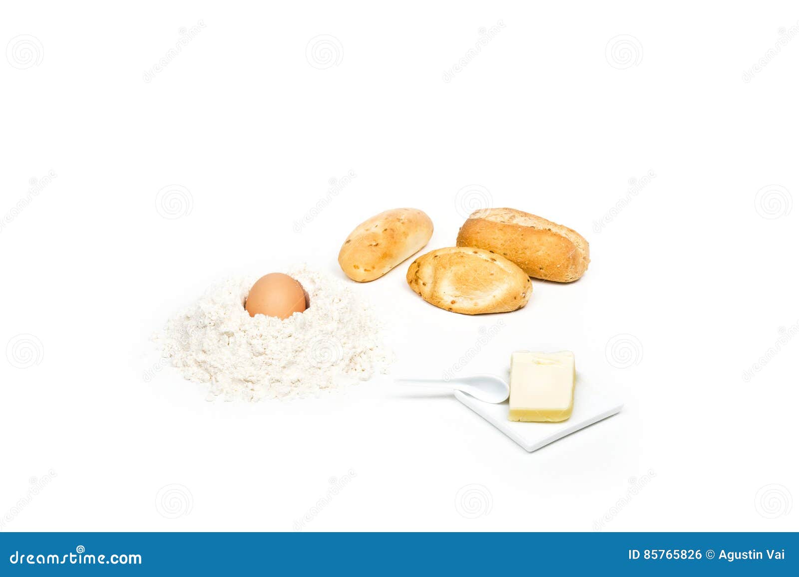 Bread and its ingredients stock photo. Image of cooking 85765826