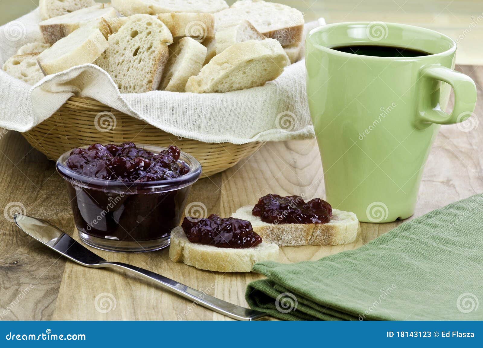 Bread and jam stock image. Image of natural, homemade 18143123