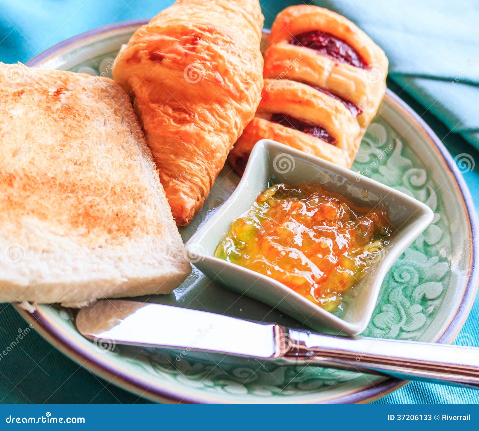 Bread and jam stock image. Image of continental, fruits 37206133