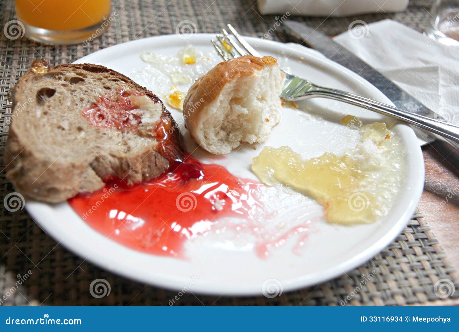 Bread and Jam for Breakfast. Stock Photo Image of crispy, cooking