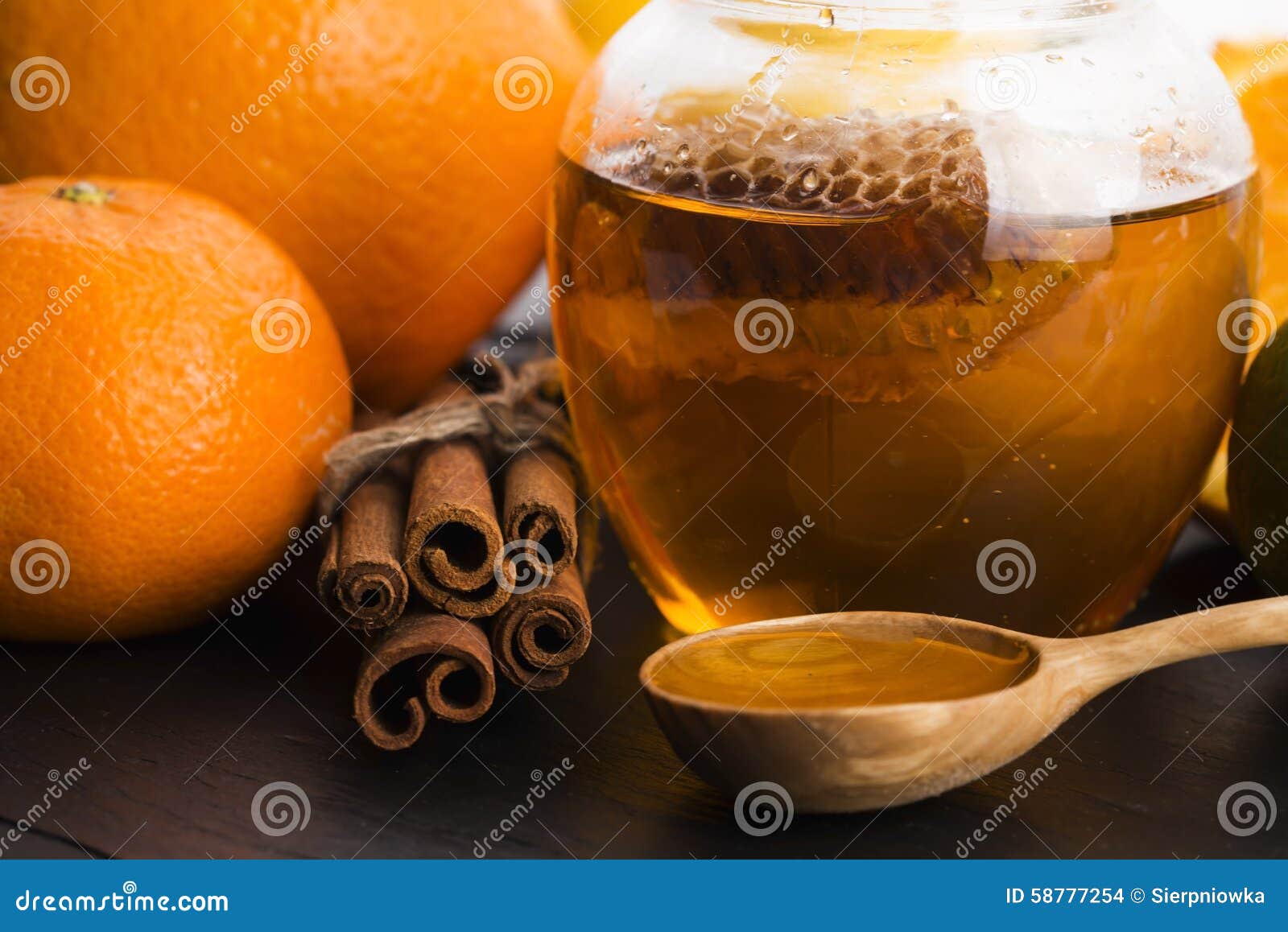 Bread and Jar of Lavender Honey Stock Photo - Image of comb, baguette ...