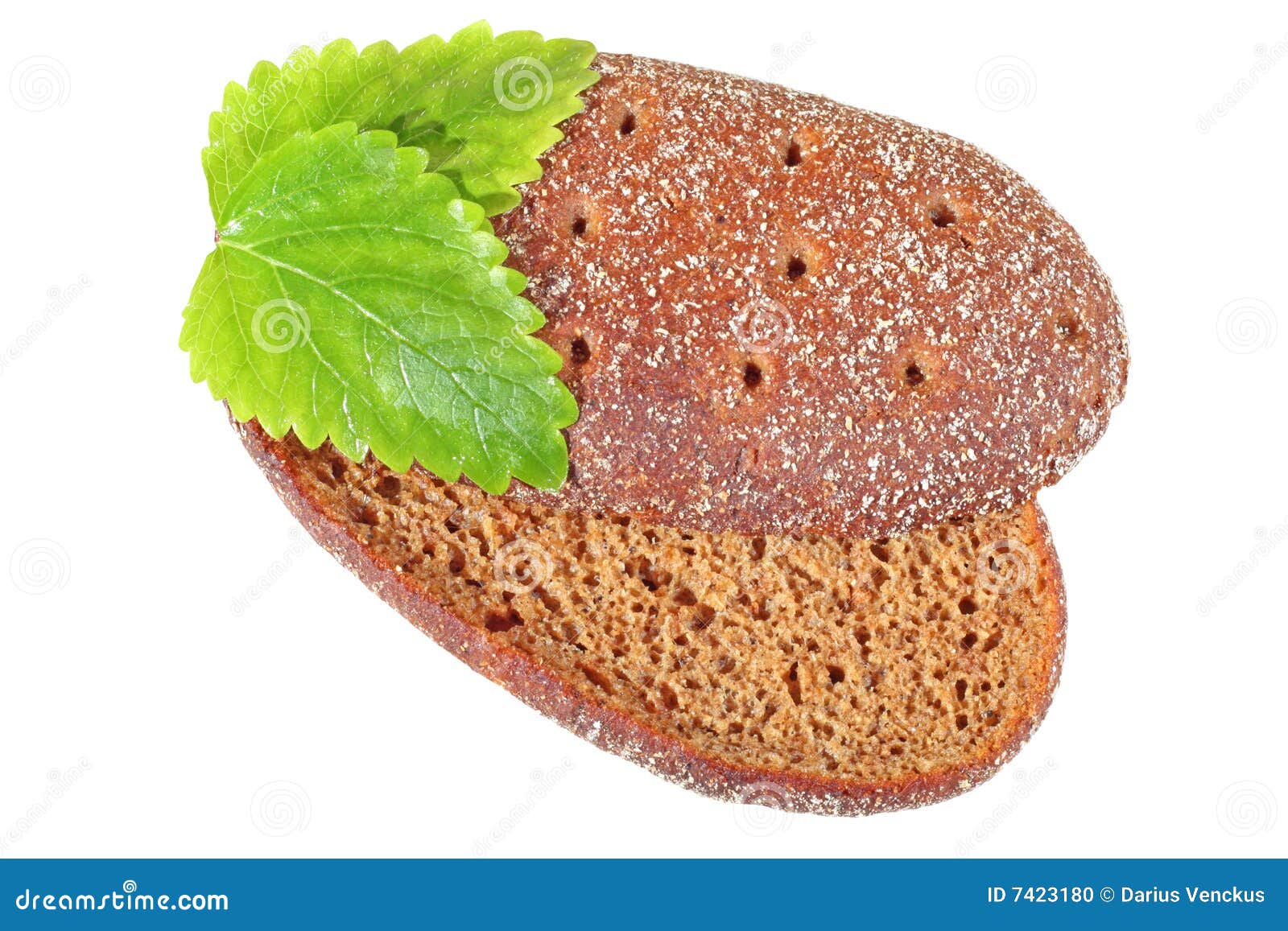 Bread with Lemon Balm Leafs Stock Photo Image of white, slice 7423180