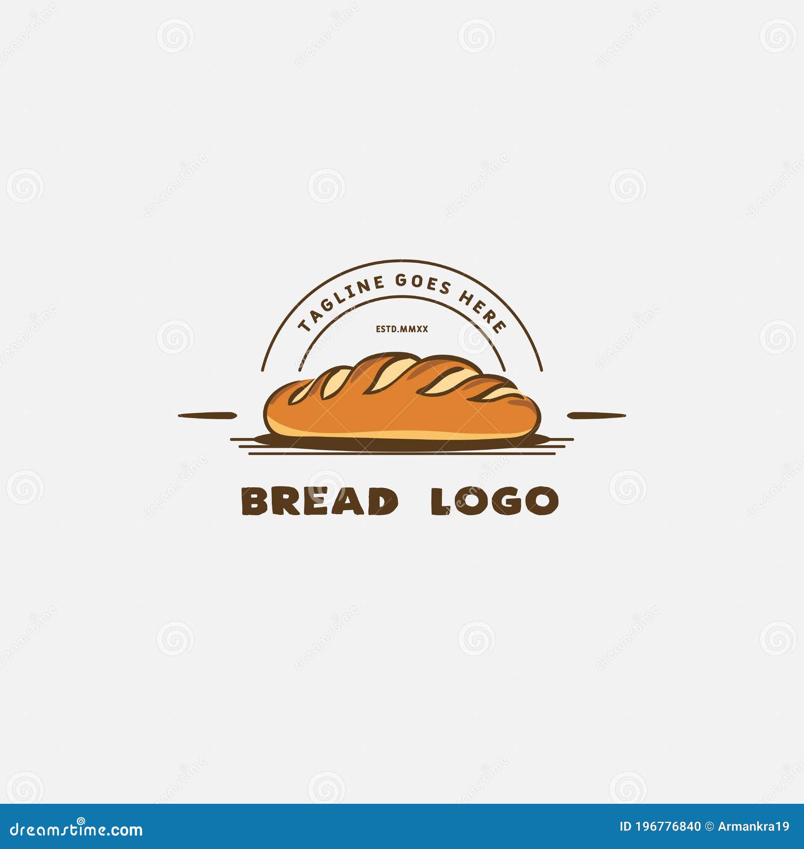 Bread Logo Design Template. Badges Bread Elements for Restaurant Stock