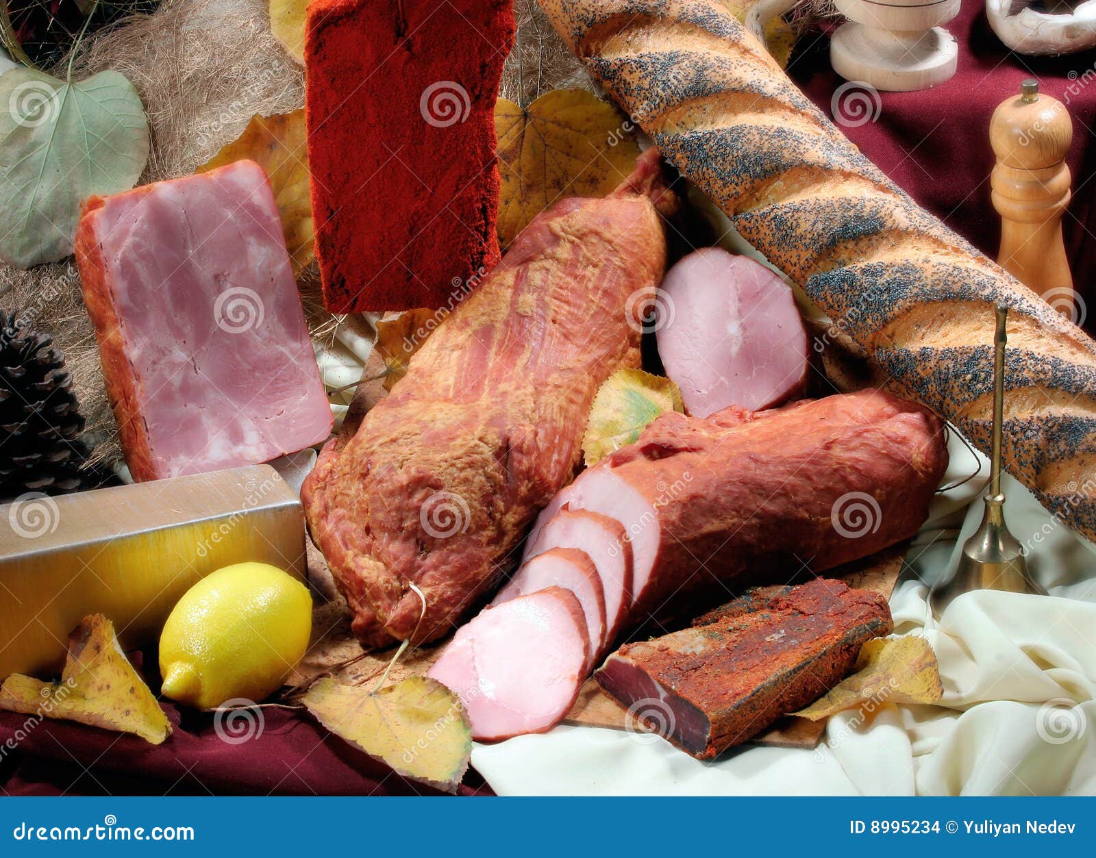 Bread and meat stock photo. Image of meat, lunch, culinary 8995234