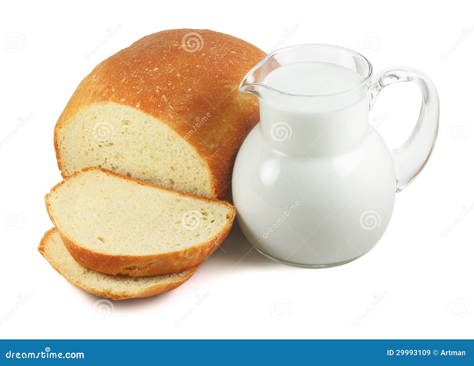 Bread and milk isolated stock image. Image of foods, nutrition 29993109