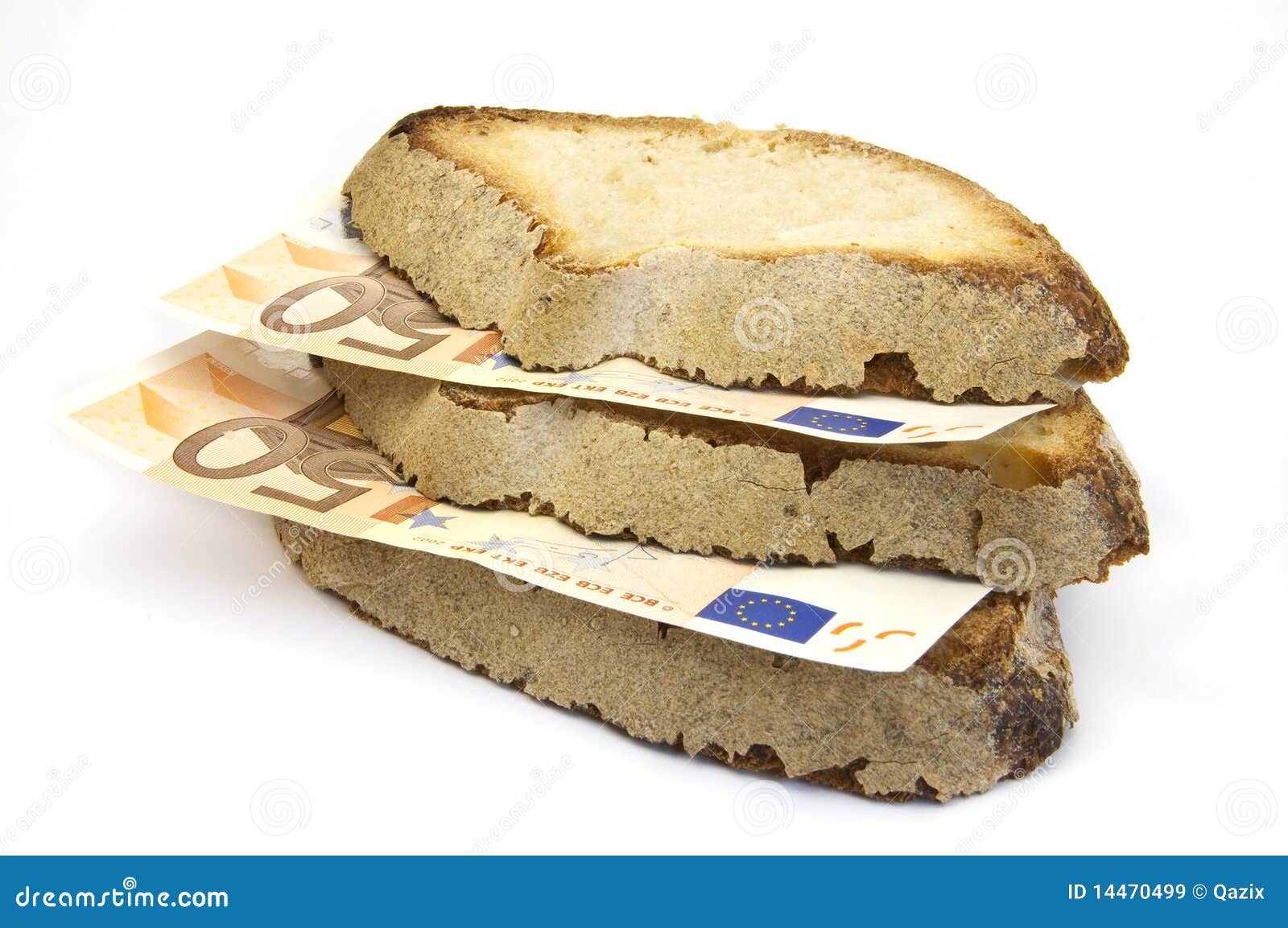 Bread and Money stock image. Image of earnings, isolated 14470499