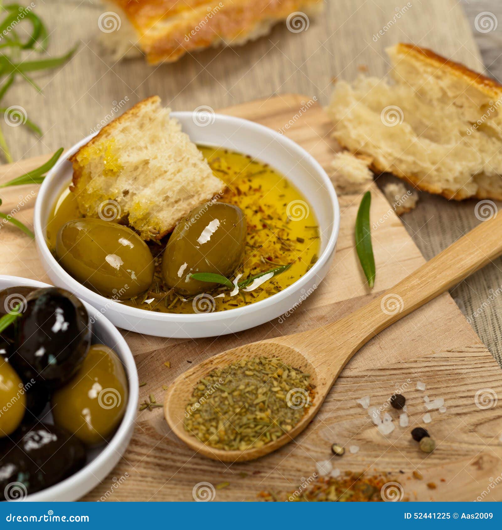 Bread with Olive Oil stock image. Image of rosemary, natural 52441225