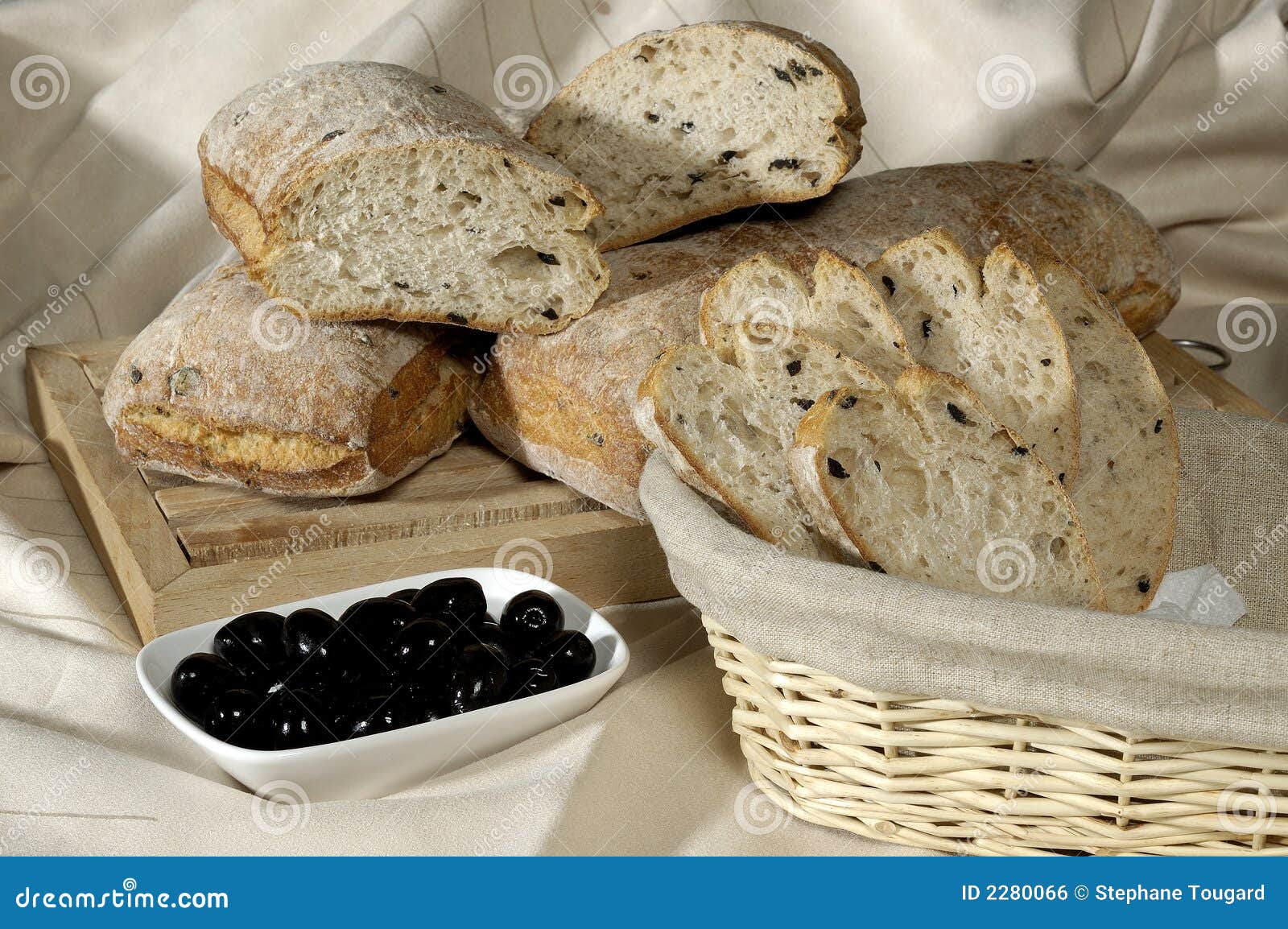 Bread and Olives stock photo. Image of buffet, board, meal 2280066