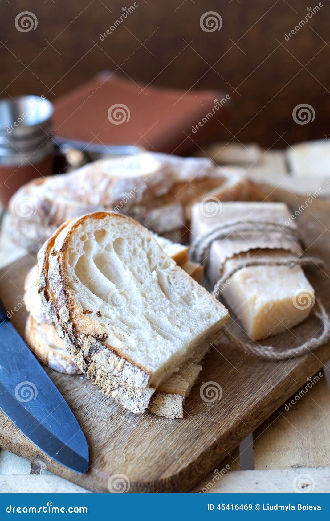 Bread with parmesan cheese stock image. Image of sourdough 45416469