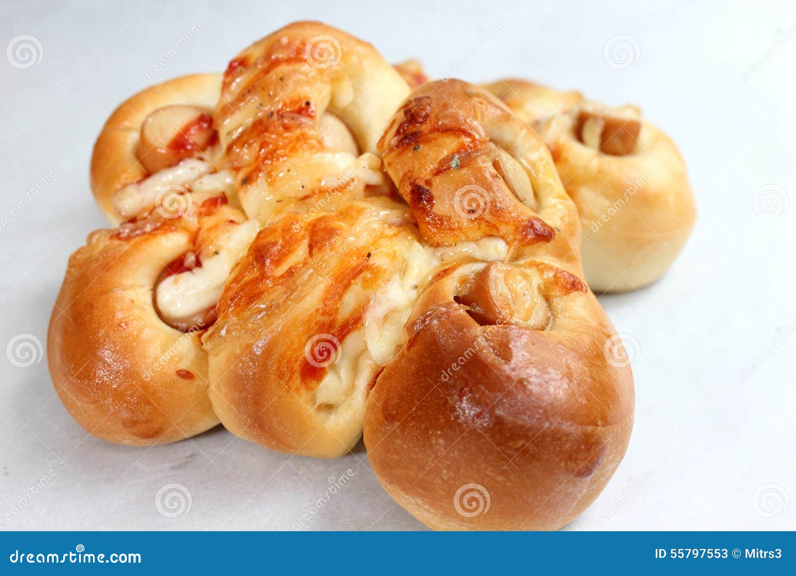Bread roll with sausage stock image. Image of roll, baked 55797553