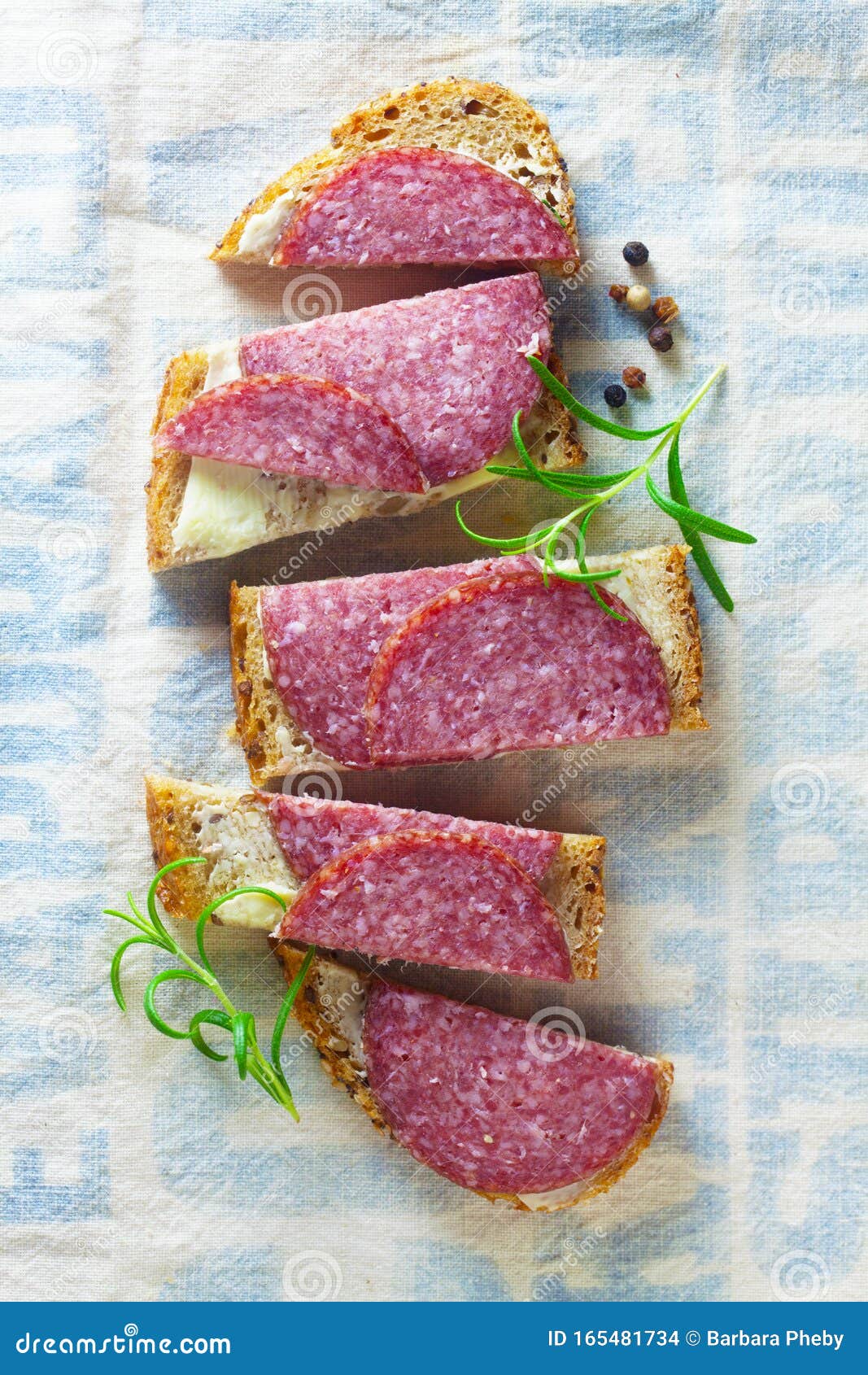 Bread and Salami stock photo. Image of bread, snack 165481734