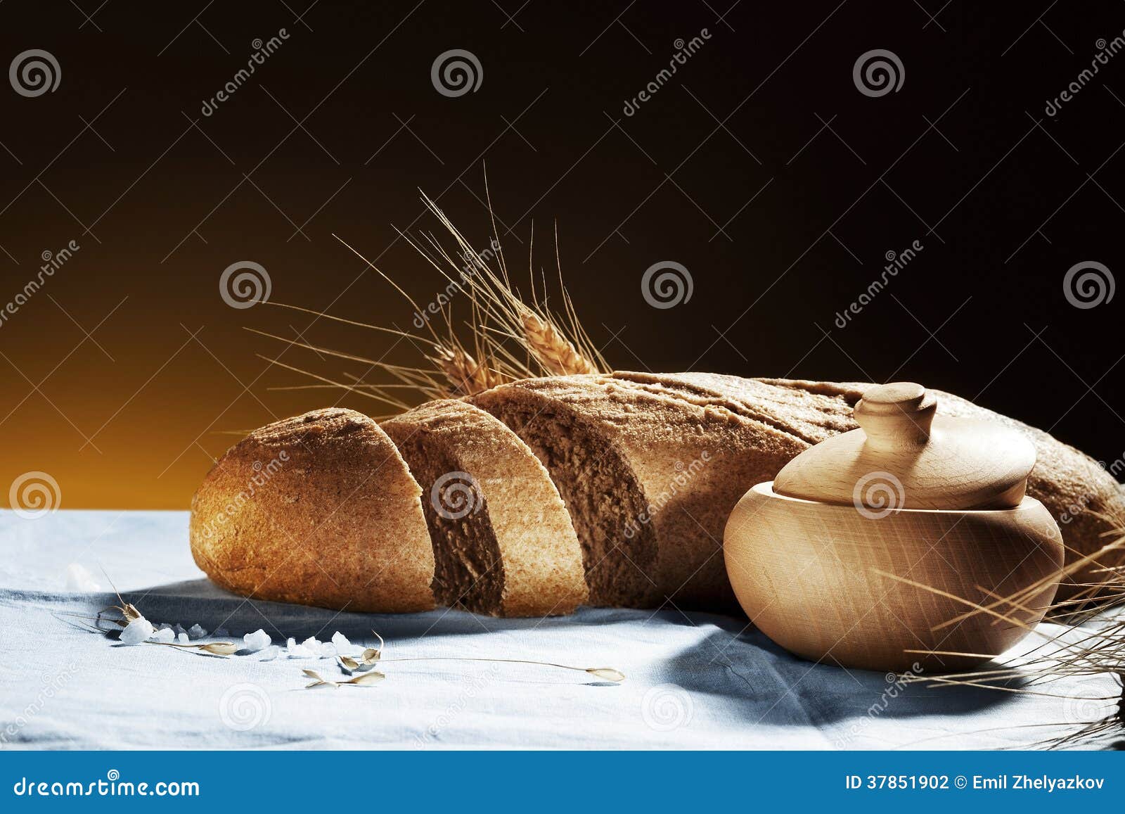 Bread and salt stock photo. Image of rustic, natural 37851902