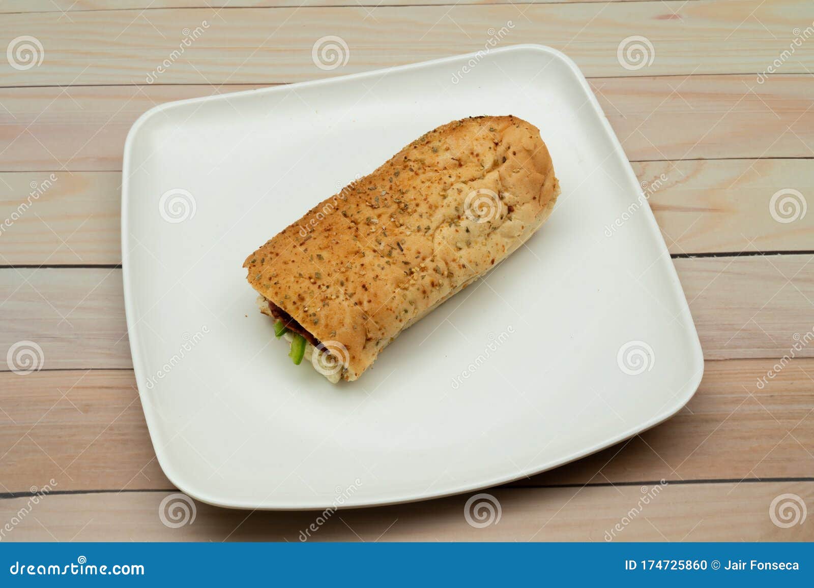 Bread Sandwich with Square and White Plate Stock Photo Image of breakfast, grilled 174725860