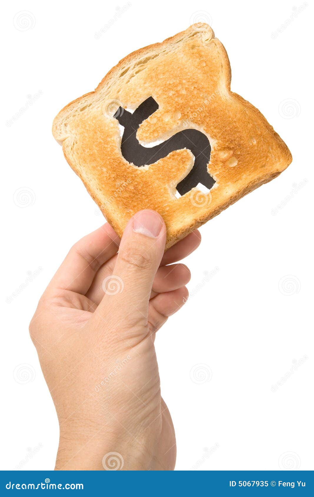 Bread Slice with Dollar Sign Stock Image Image of slice, background