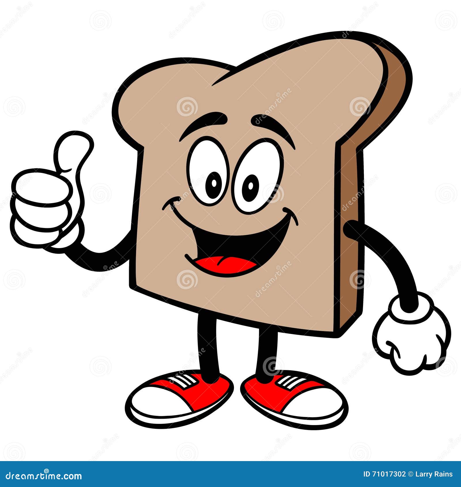 Bread Slice with Thumbs Up stock vector. Illustration of vector 71017302