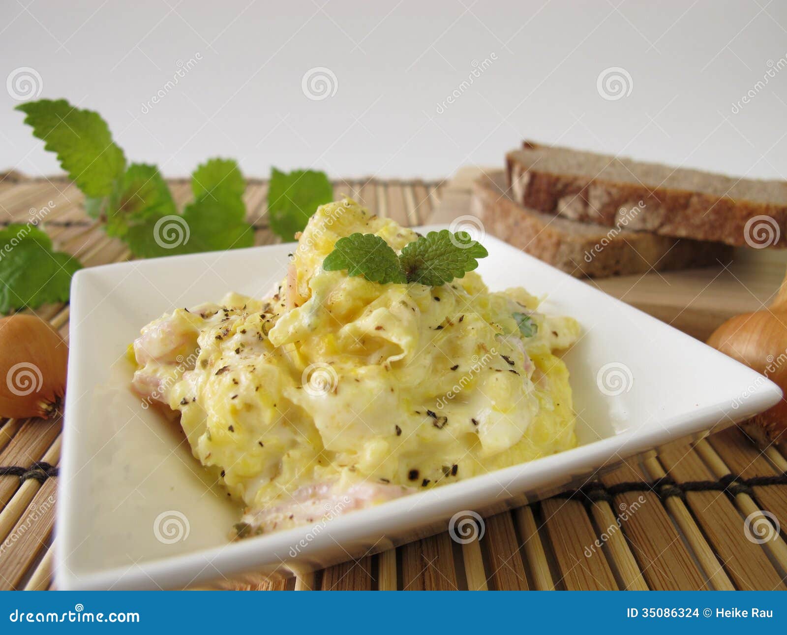 Bread Spread with Corn and Lemon Balm Stock Photo Image of cream