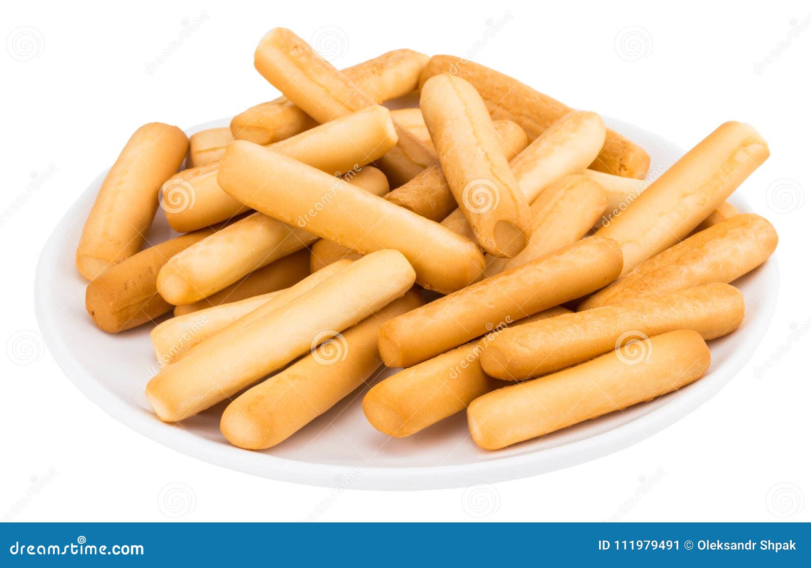 Bread Sticks Isolated On White Background. With Clipping Path Stock