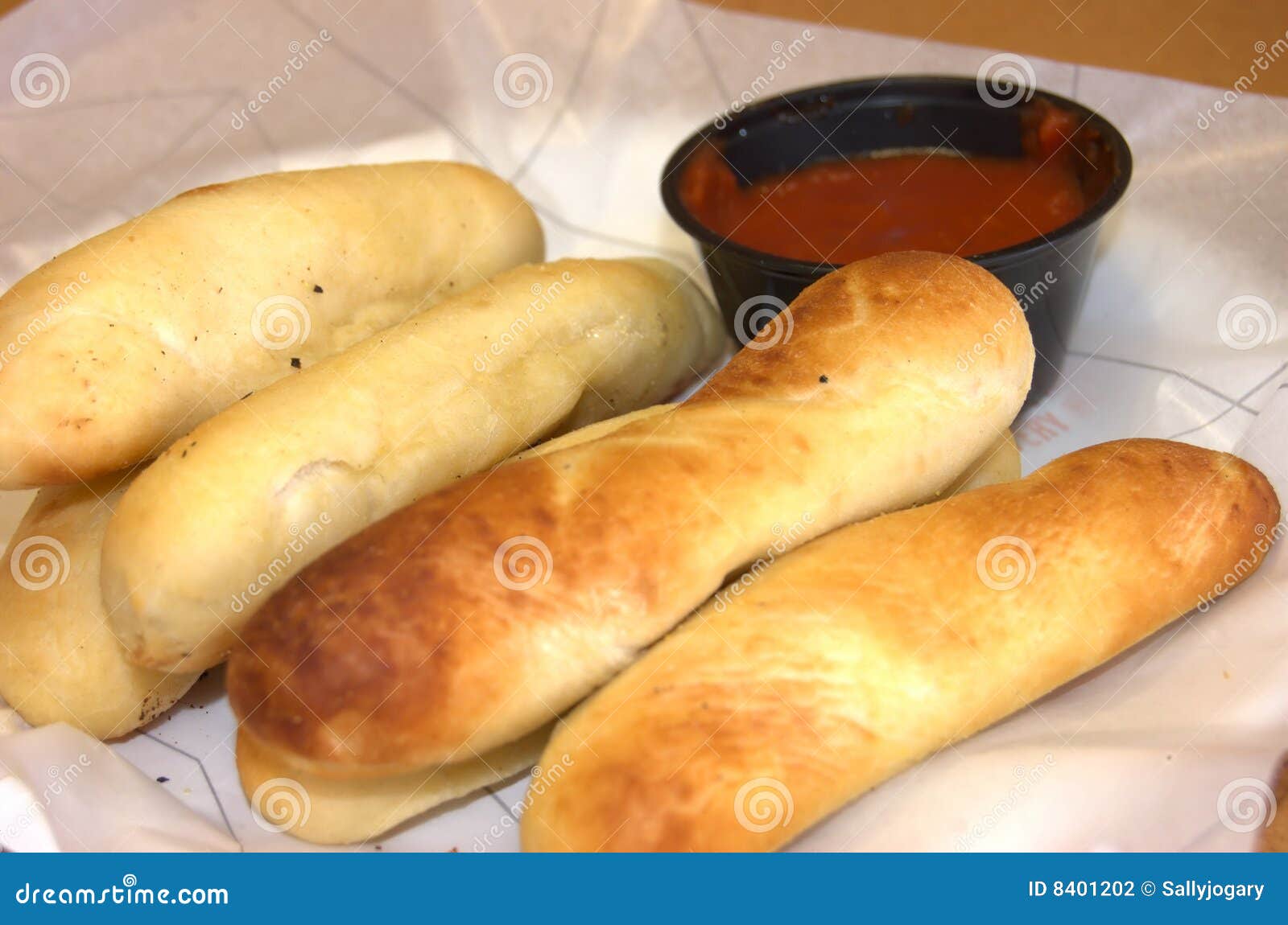 Bread Sticks with Tomato Sauce Stock Photo Image of bread, savor 8401202
