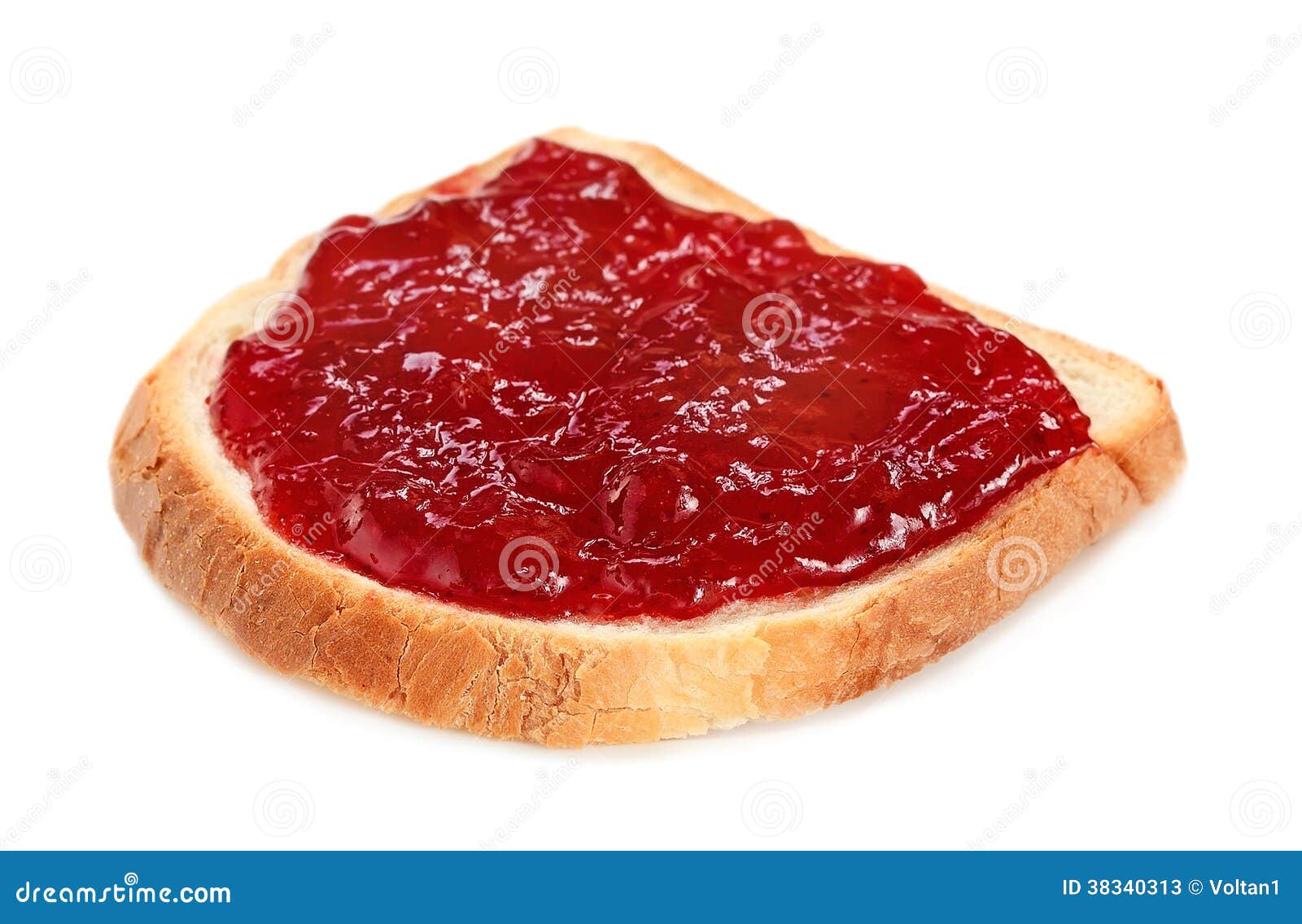 Bread with strawberry jam stock image. Image of meal 38340313
